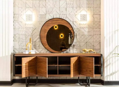 Luxus Sideboard Spiegel Holz Konsole Gruppe Schubladen Kommoden Konsolen